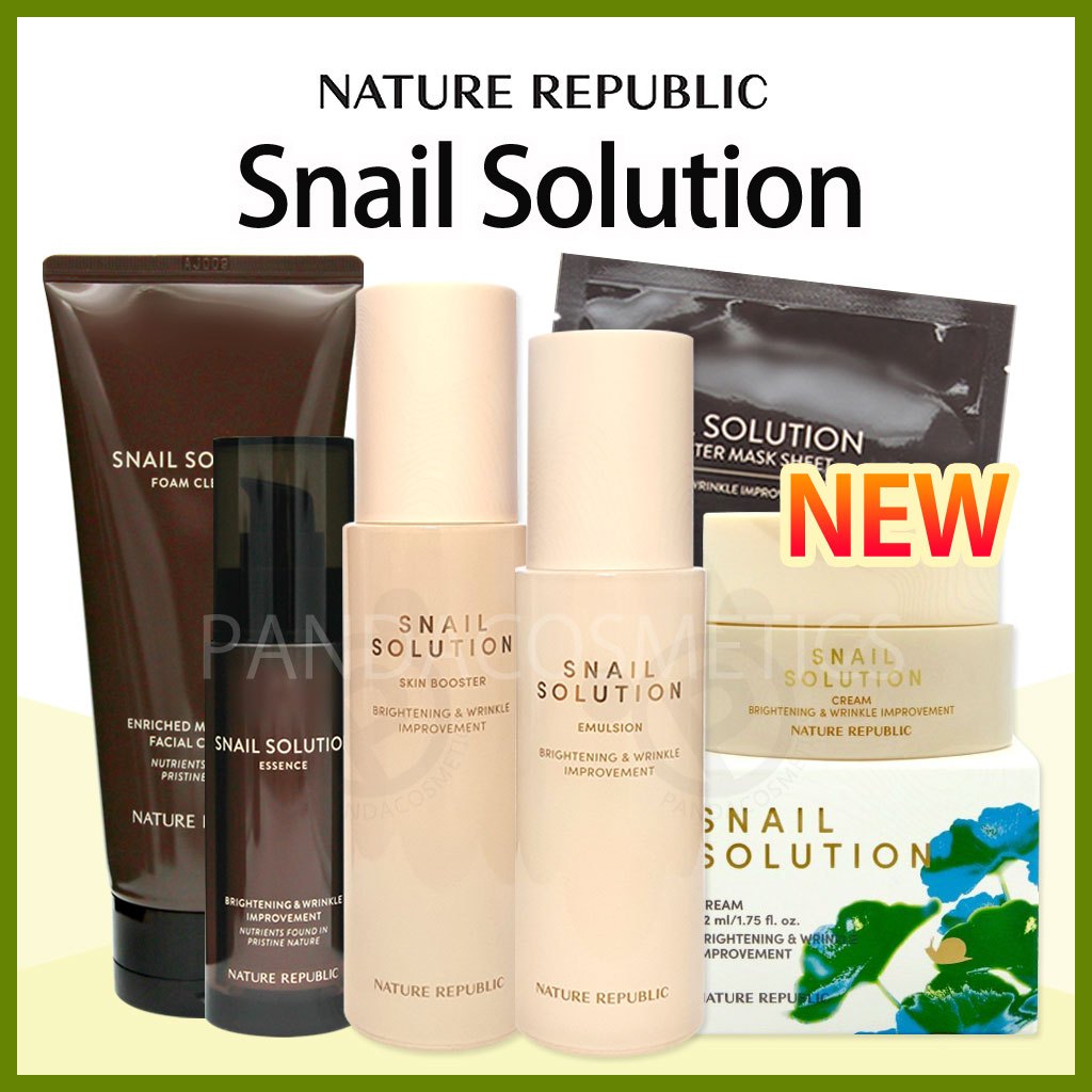NATURE REPUBLIC Snail Solution (Skin Booster/Ampoule/Emulsion/Essence ...