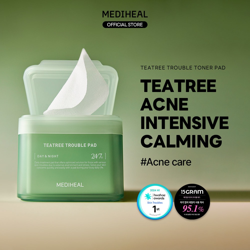 MEDIHEAL OFFICIAL Teatree Trouble Toner Pad(100ea) Tea Tree ...