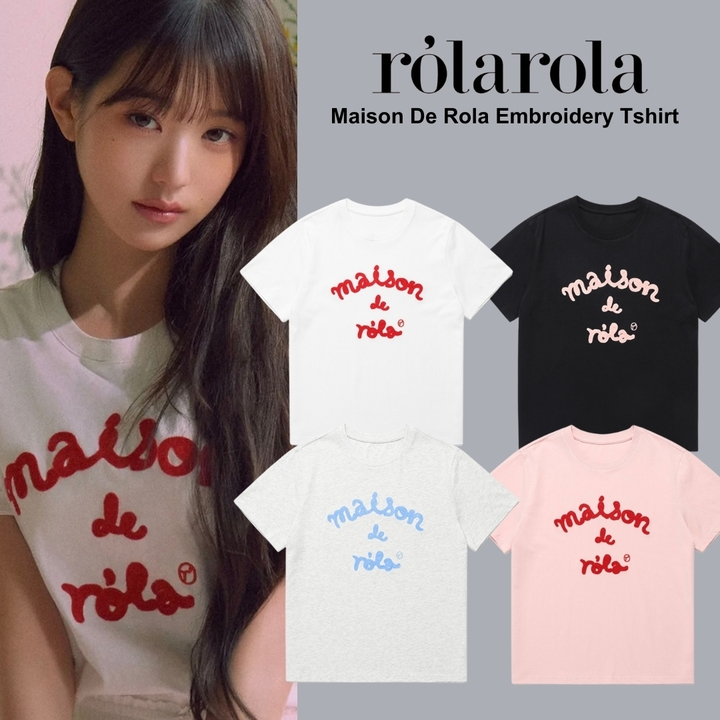 [Jang Wonyoung's Pick][rolarola] Maison De Rola Embroidery T-shirt (4 ...