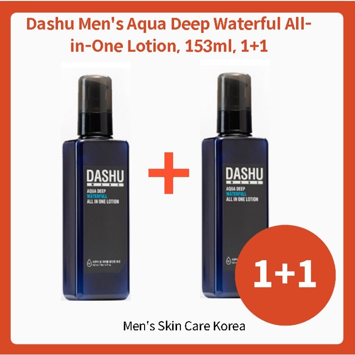 Dashu Men's Aqua Deep Waterful All-in-One Lotion, 153ml, 1+1 Men's Skin ...