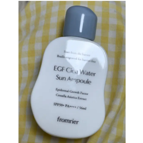 FROMRIER Cica Water Sun Ampoule 56ml - SPF50+ PA++++ - Protection Solaire Coréenne Vegan