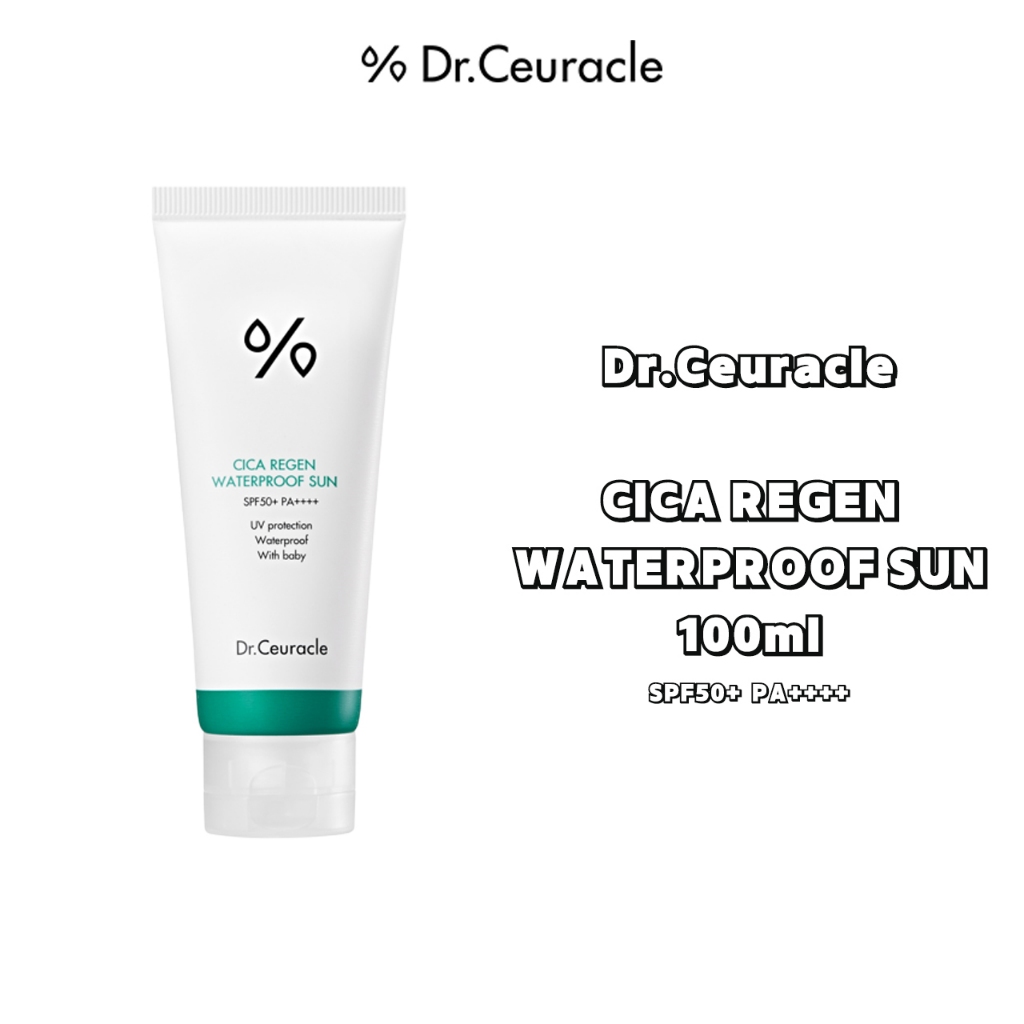 Dr.Ceuracle Cica Regen Waterproof Sun SPF50+ PA++++ 100ml | Daily Calming Sunscreen