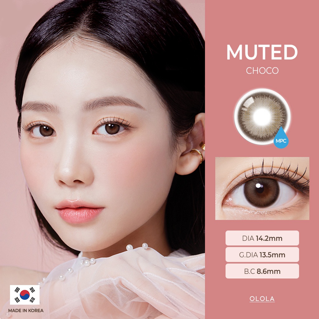 [OLOLA] MUTED CHOCO color contact lens from Korea(2 different grades ...