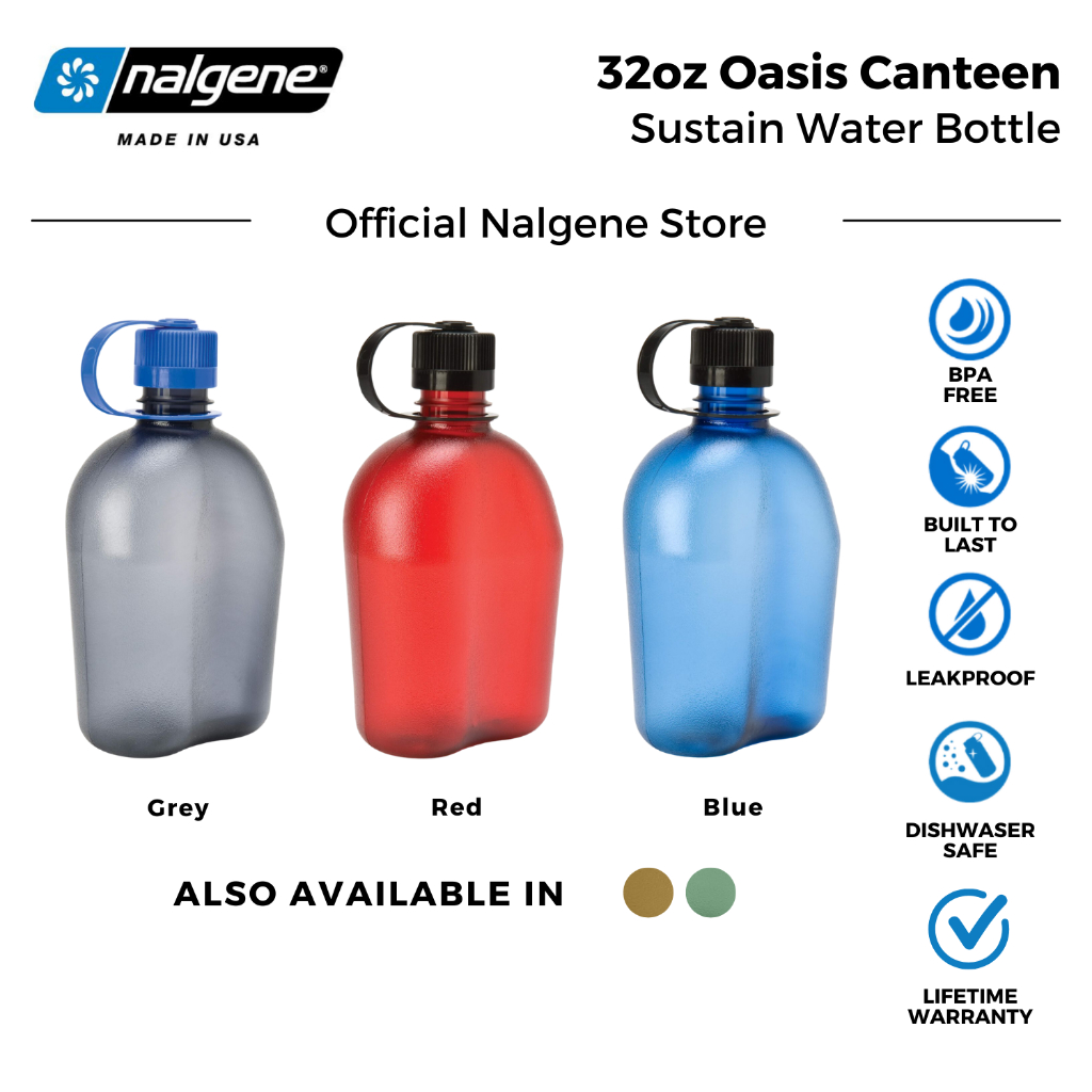 Nalgene Oasis Everyday Sustain Canteen – 32oz – Foliage Green – BPA-Free