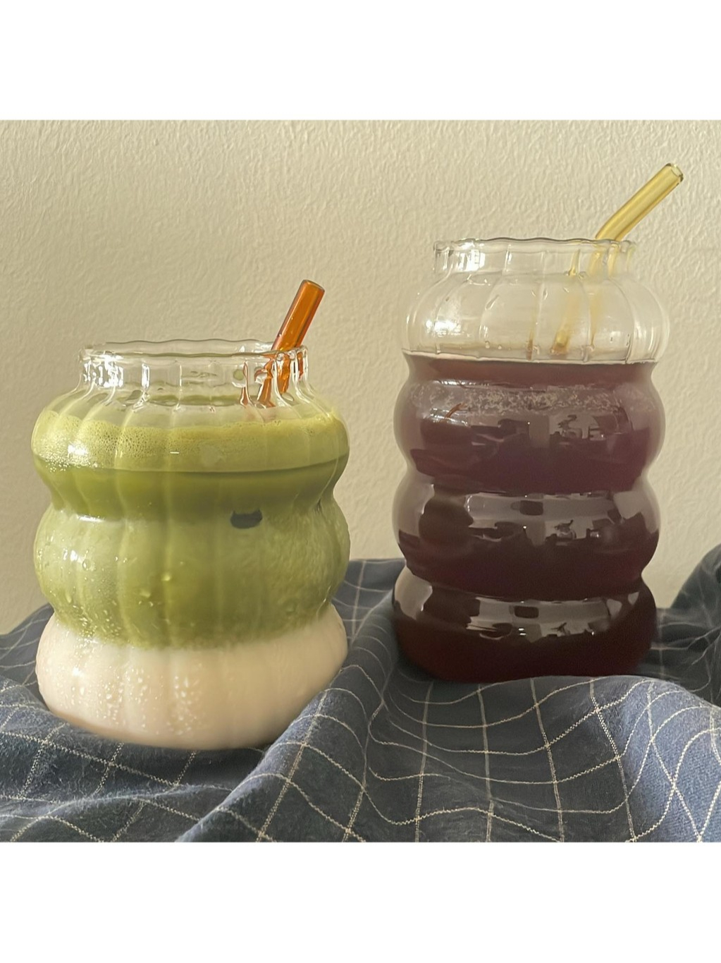 Cascade Curves Glass (Bubble Glass Drink Jars / Ripple Design / Wavy ...