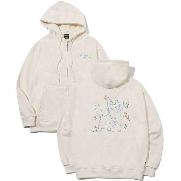[CPGN STUDIO ]★About Love CAT embroidery hoodie KOREA [CPGN STUDIO] About Love CAT Embroidered hoodie zip-up
