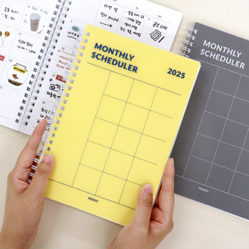 [KOREA] 2025 Basic A5 Monthly scheduler Diary Spring 2color Portable ...