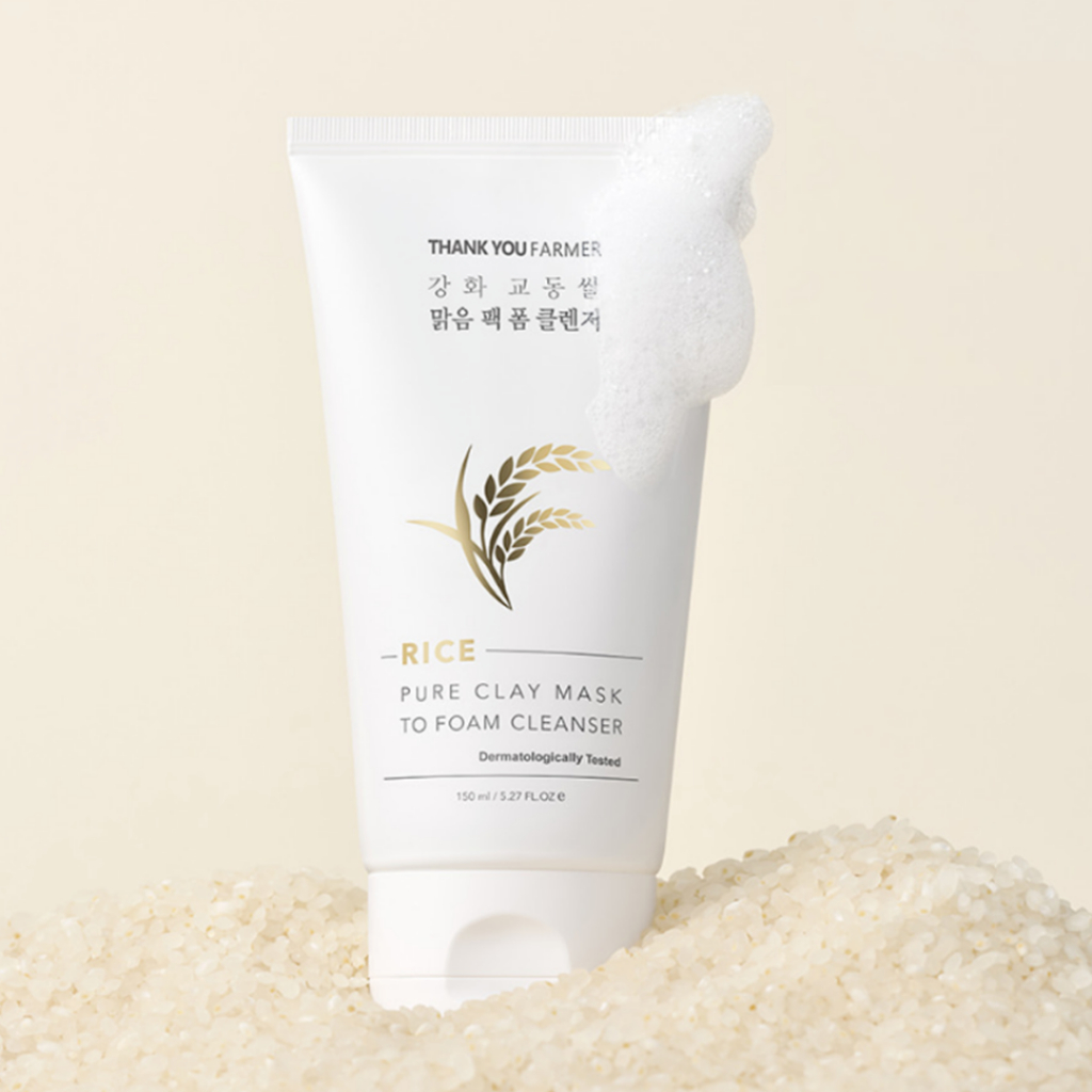 Thank You Farmer Rice Pure Clay Mask to Foam Cleanser 150ml | Shopee ...