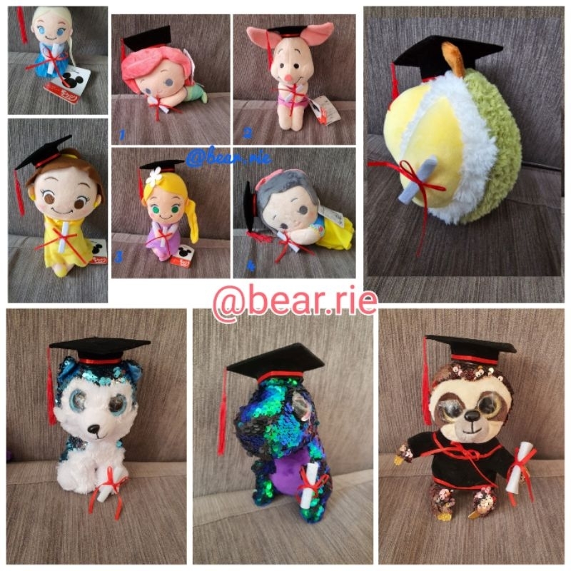 Durian graduation bear k2 grad plush toy Disney princess elsa Anna ...