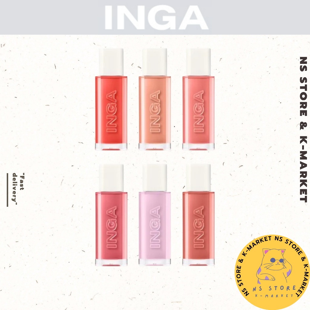 INGA Water Glow Lip Tint 6 Colors 4 5g Water Like Texture That Builds