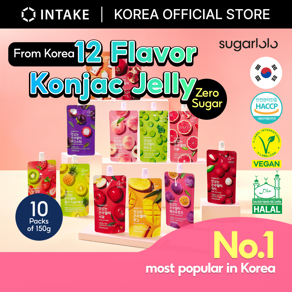 [INTAKE] Sugarlolo Konjac Jelly (150g x 10Packs) | Korea Snack | Sugar ...