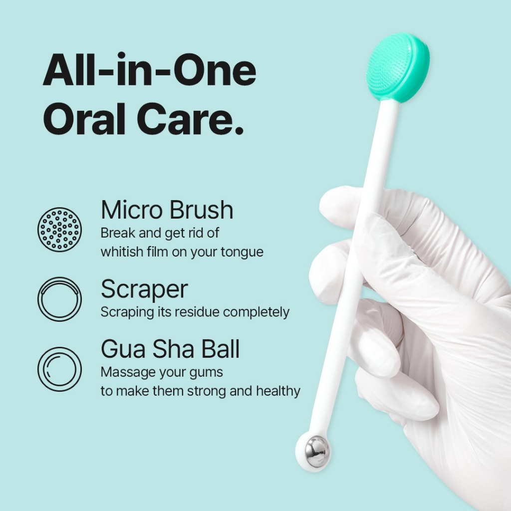 PureTherapy Tongue Scraper with Bubble Toothpaste 50ml | Gum Massage ...