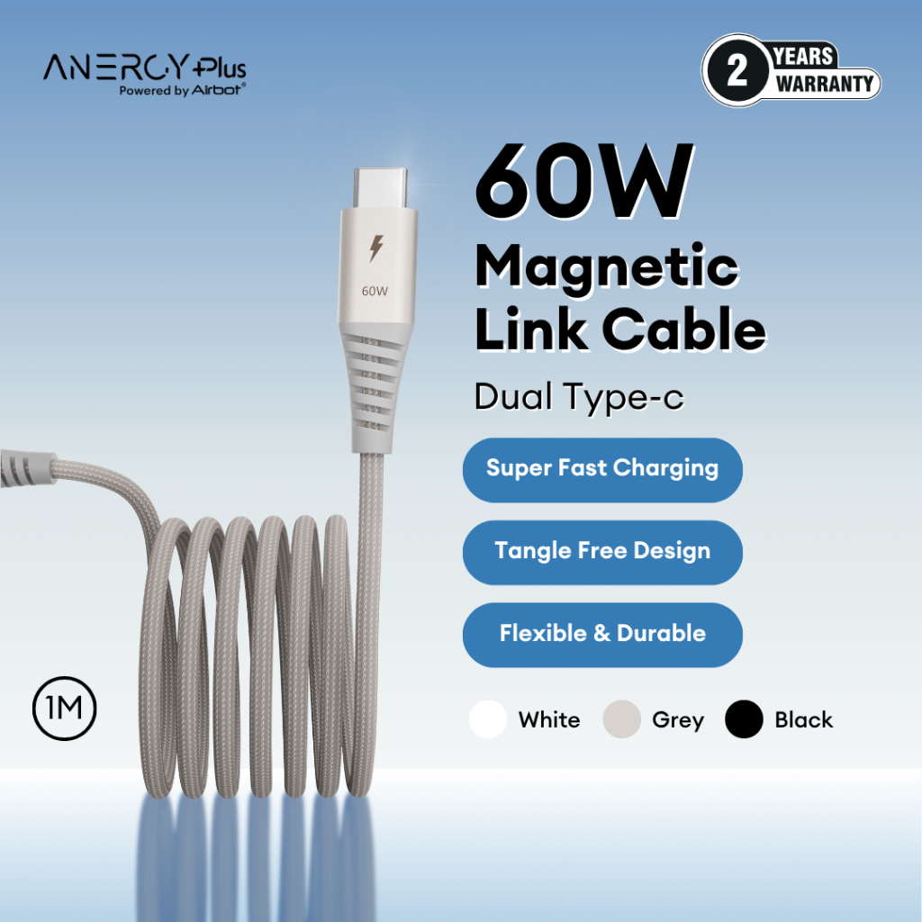 Airbot CTC60 Magnetic Link Charging Cable 60W Type-C to Type-C Wire ...