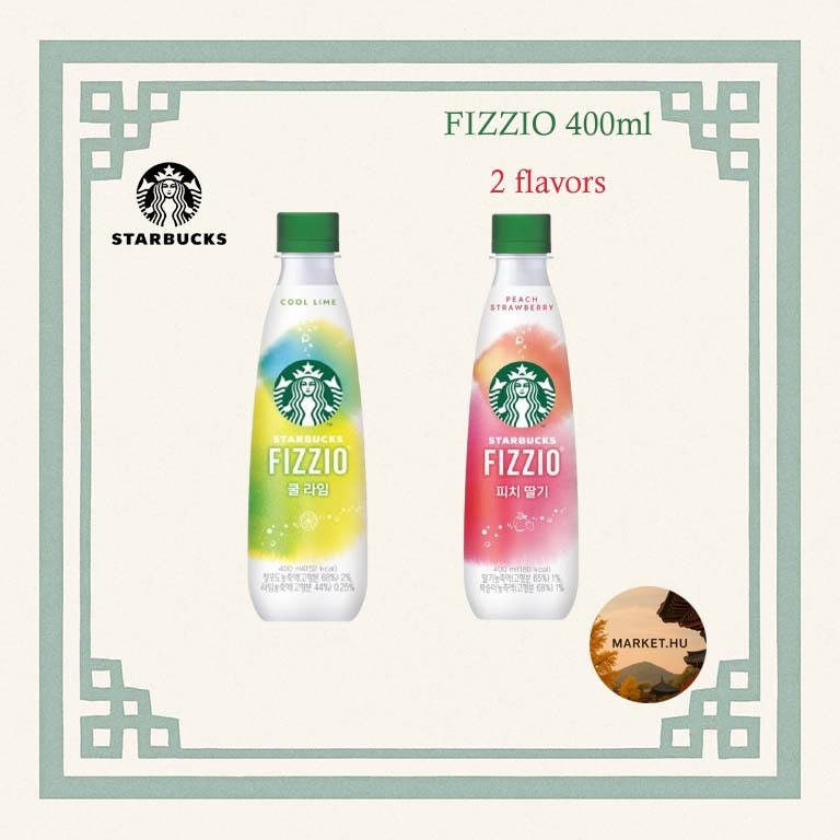 [STARBUCKS] FIZZIO 400ml 2 Flavors Cool Lime, Peach Strawberry/Korea ...