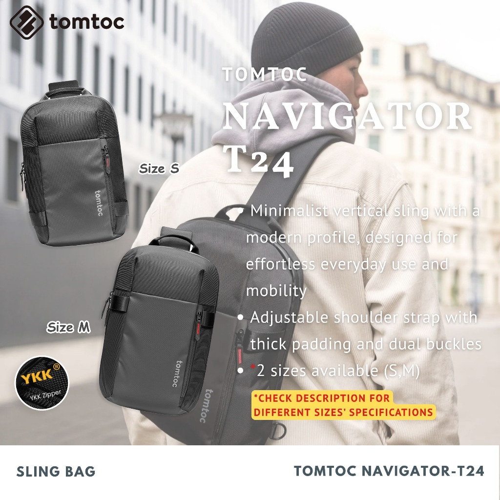 Tomtoc Navigator-T24 Sling Bag | 5L - 7L | 11 inch - 14 inch | Shopee ...