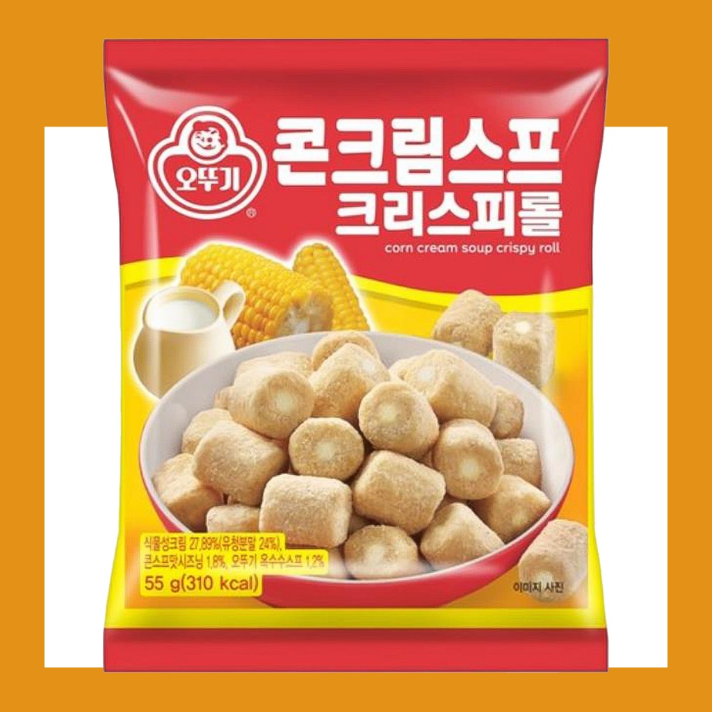 Ottogi Corn Cream Soup Crispy Roll, 55g / Corn Soup Flavor Snack ...