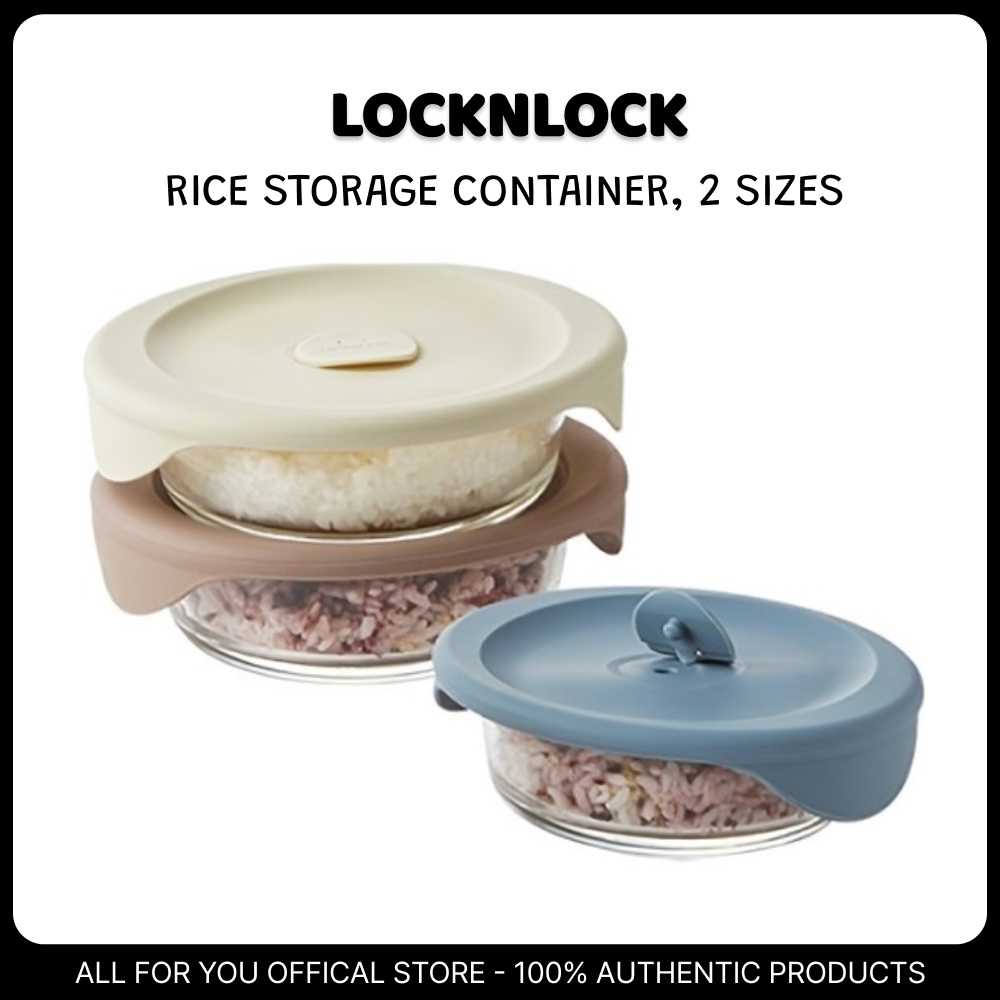 [LOCKNLOCK] Heat-Resistant Glass Rice Storage Container, 355ml (3P ...