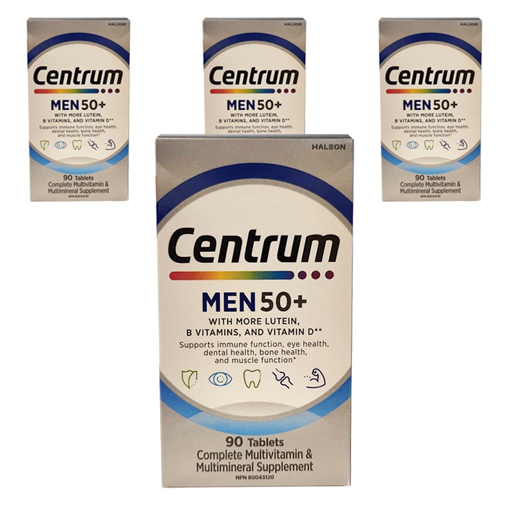 [Made in USA] Centrum Men 50+ Multivitamin Tablets, 90 Count, 4 Pack ...