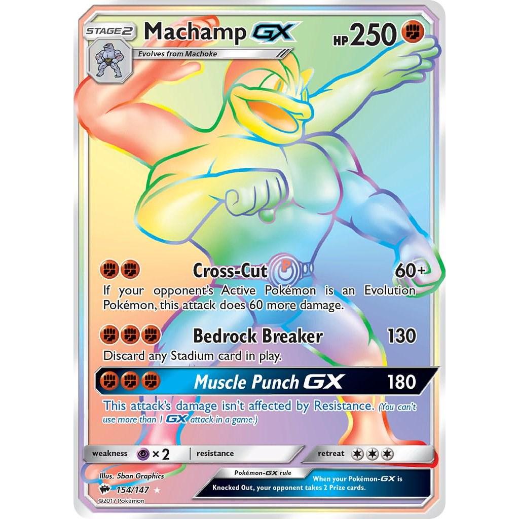 Pokemon Sun & Moon Burning Shadows Machamp GX 154/147 Hyper NM | Shopee ...