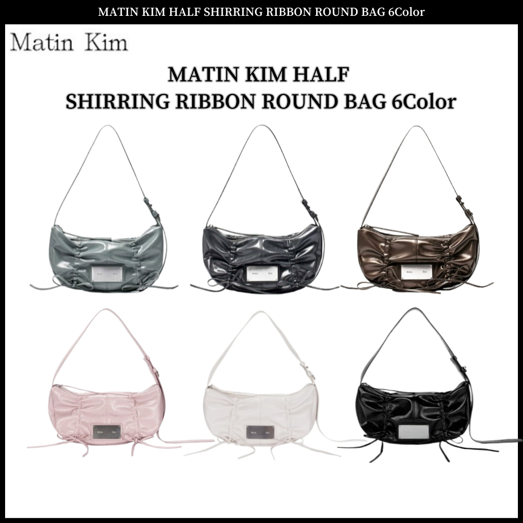 MATIN KIM HALF SHIRRING RIBBON ROUND BAG 6Color | Shopee Philippines 
