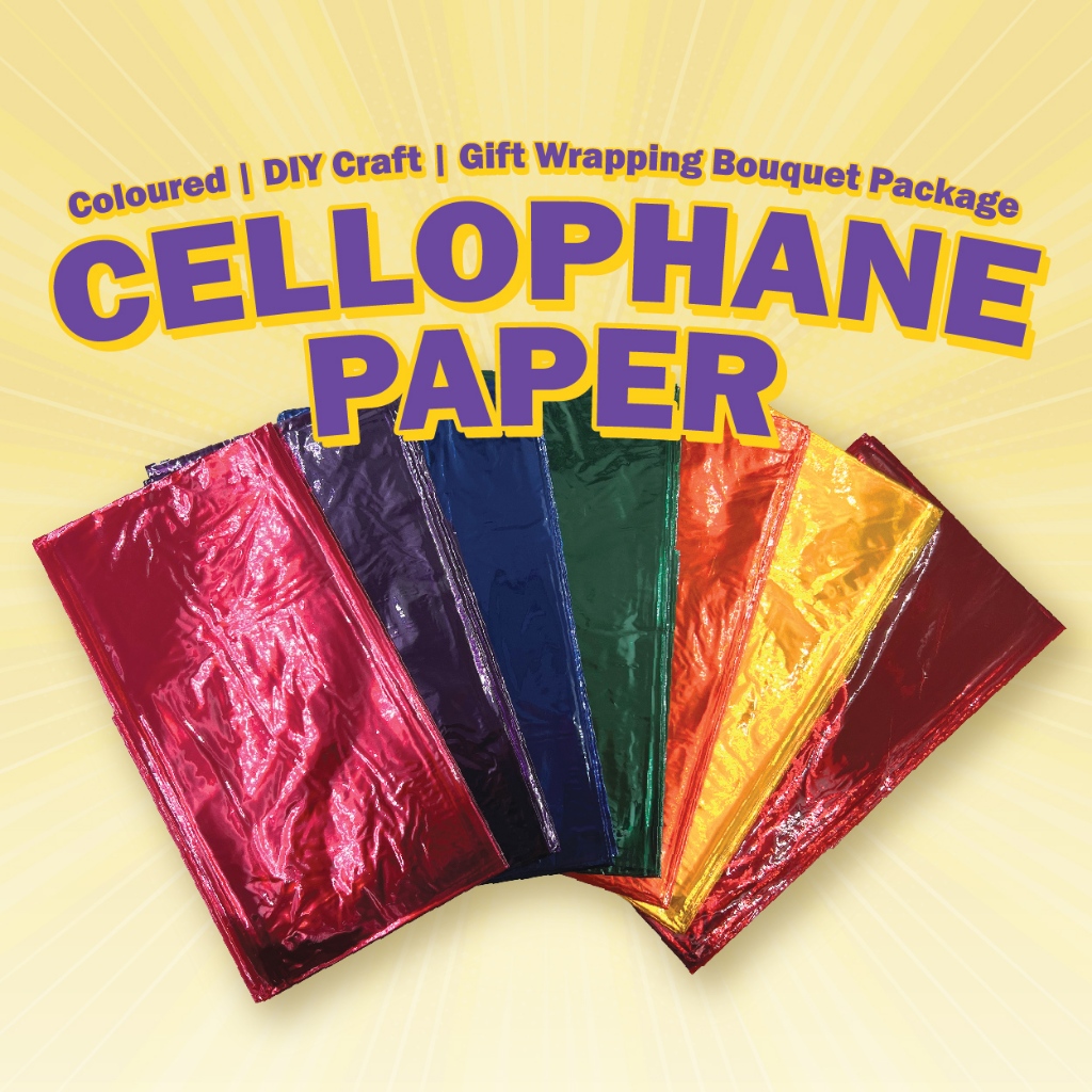 7 Cellophane Paper 90cm x 100cm - Coloured | Cellophane Plastic | DIY ...