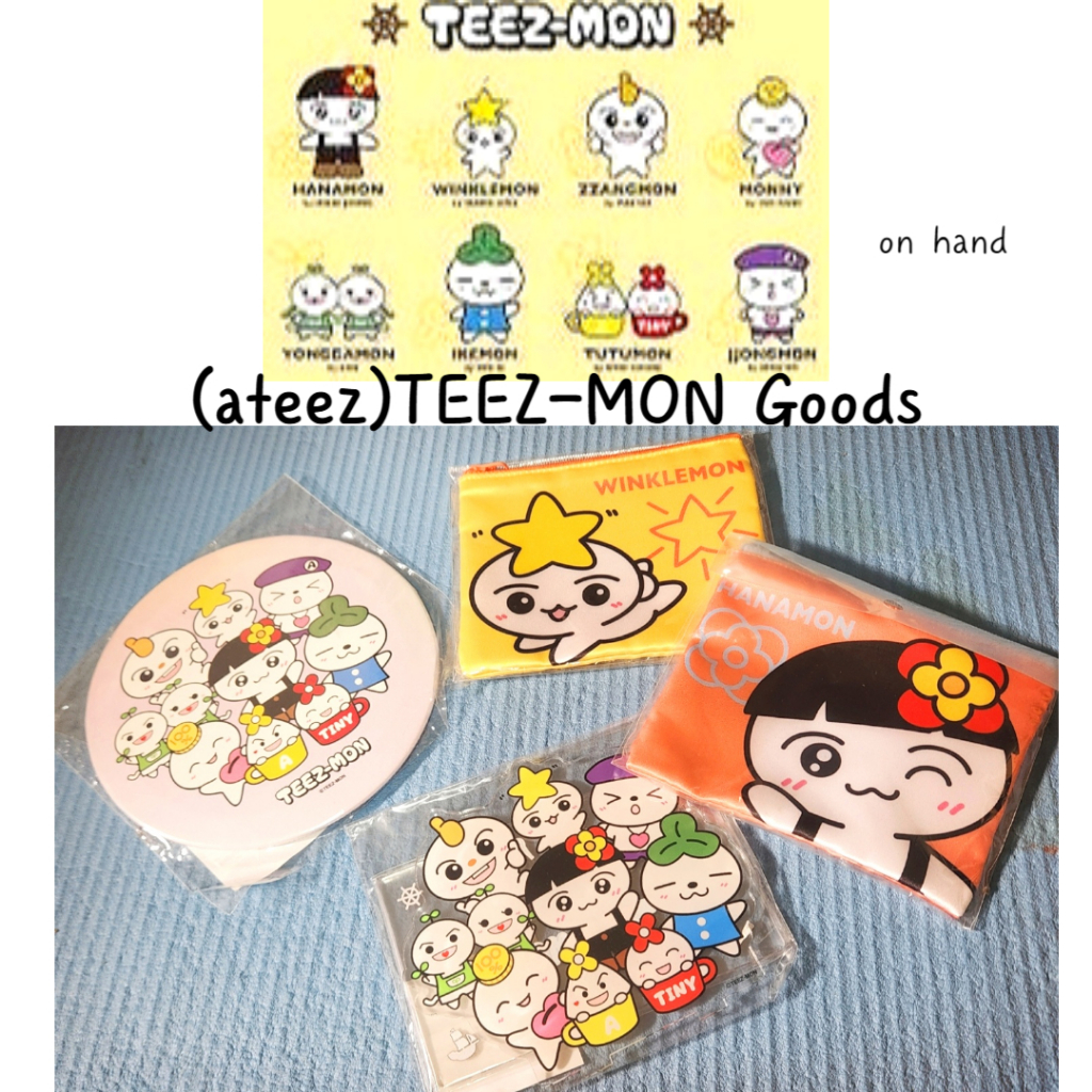 ATEEZ_TEEZMON Official Goods_pouch / bagde / acrylic stand | Shopee ...