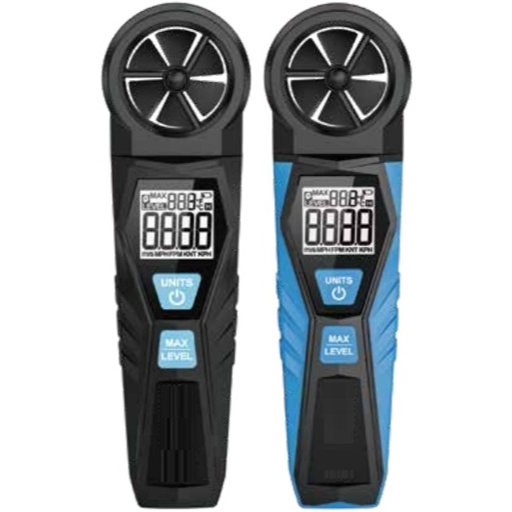 Anemometer Mini LCD Digital Wind Speed Temperature Measurement Flow ...