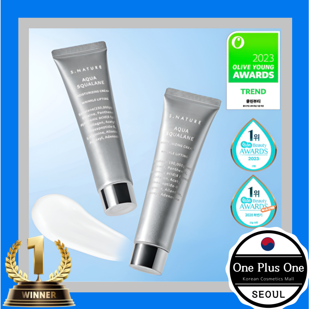 thumbnail image 2 of S.NATURE Aqua Squalane Moisturizing Cream Set (2 X 80ml) – Calming Face Moisturizer With Glycerin & Hyaluronic Acid For All Skin Types 2 of 4