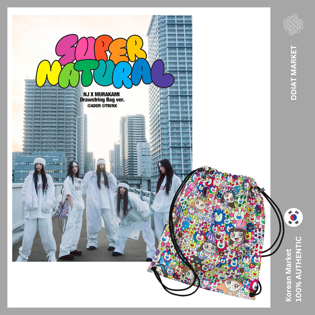 NEWJEANS SUPERNATURAL Album - NJ X MURAKAMI Limited Edition Mit Drawstring Bag