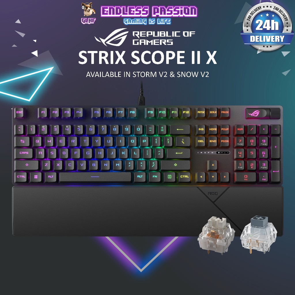 ASUS ROG Strix Scope II X Gaming Mechanical Keyboard - Hot-Swappable ...