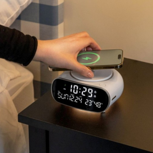 ORIENT Digital LED Desk Clock Wireless Charging Mood Light Calendar ...