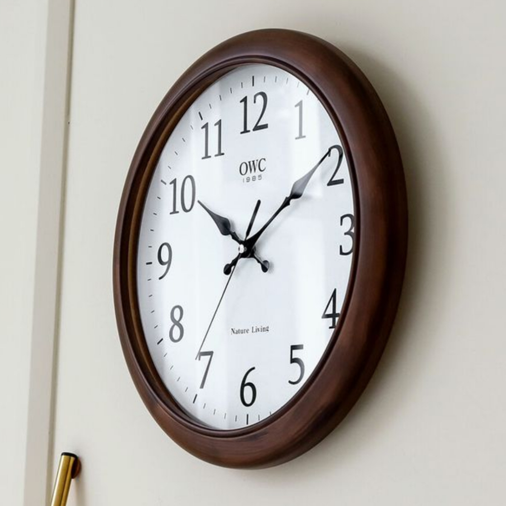 ORIENT OWC Silent Natural Classic Wooden Deco Large 40cm Wall Clock ...