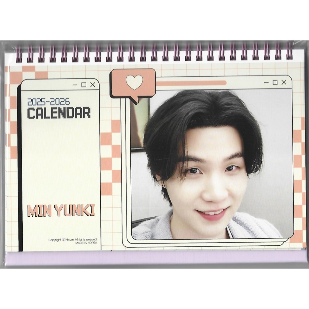 BTS Suga Photo Calendar 2025 & 2026 KPOP 2024.07 Shopee Philippines