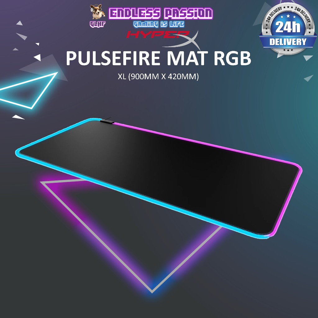 HyperX Pulsefire Mat – RGB Mouse Pad, XL, RGB Lighting, Rollable Cloth ...