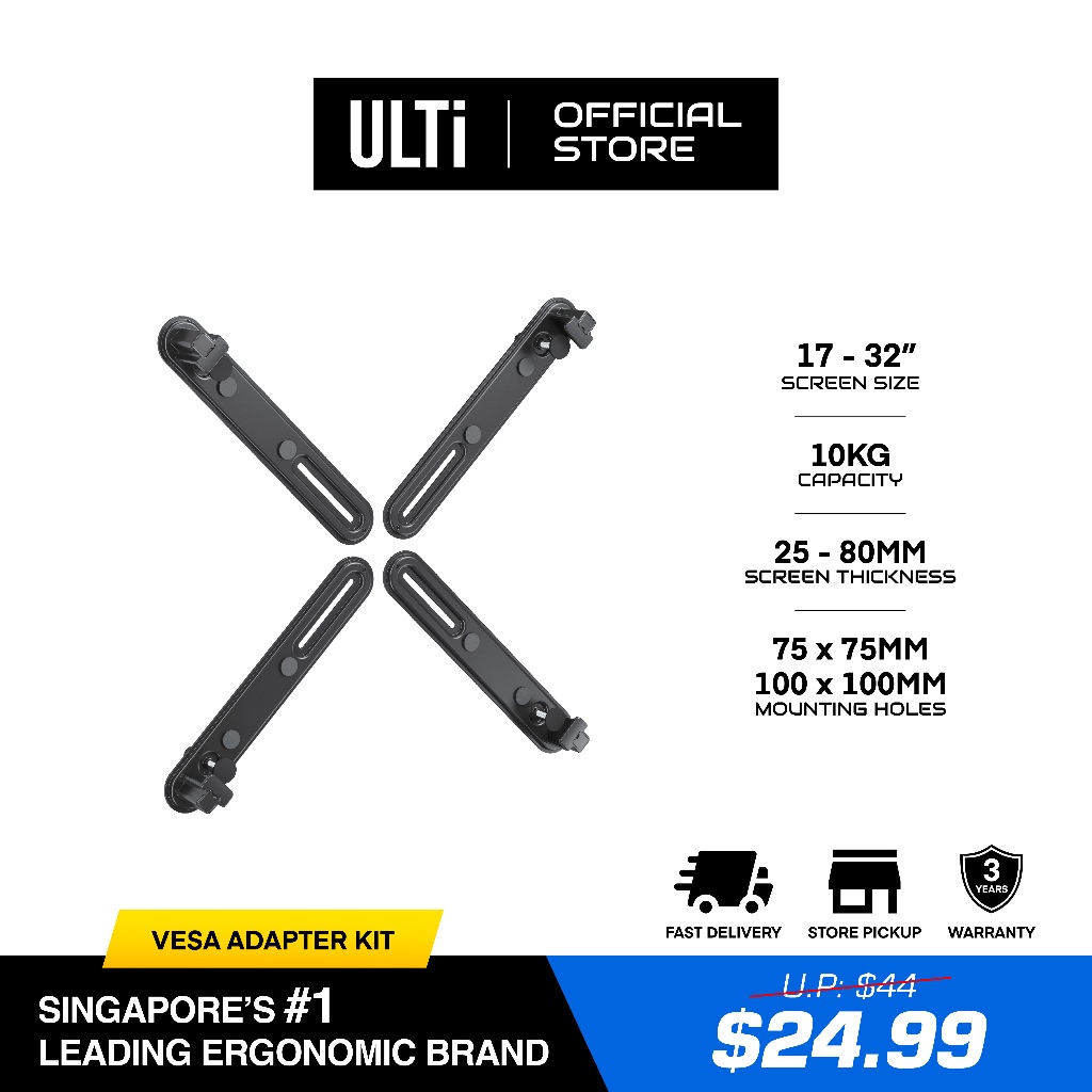 ULTi VESA Adapter Kit for 17”-32” Non-VESA Monitors Monitor Stand ...