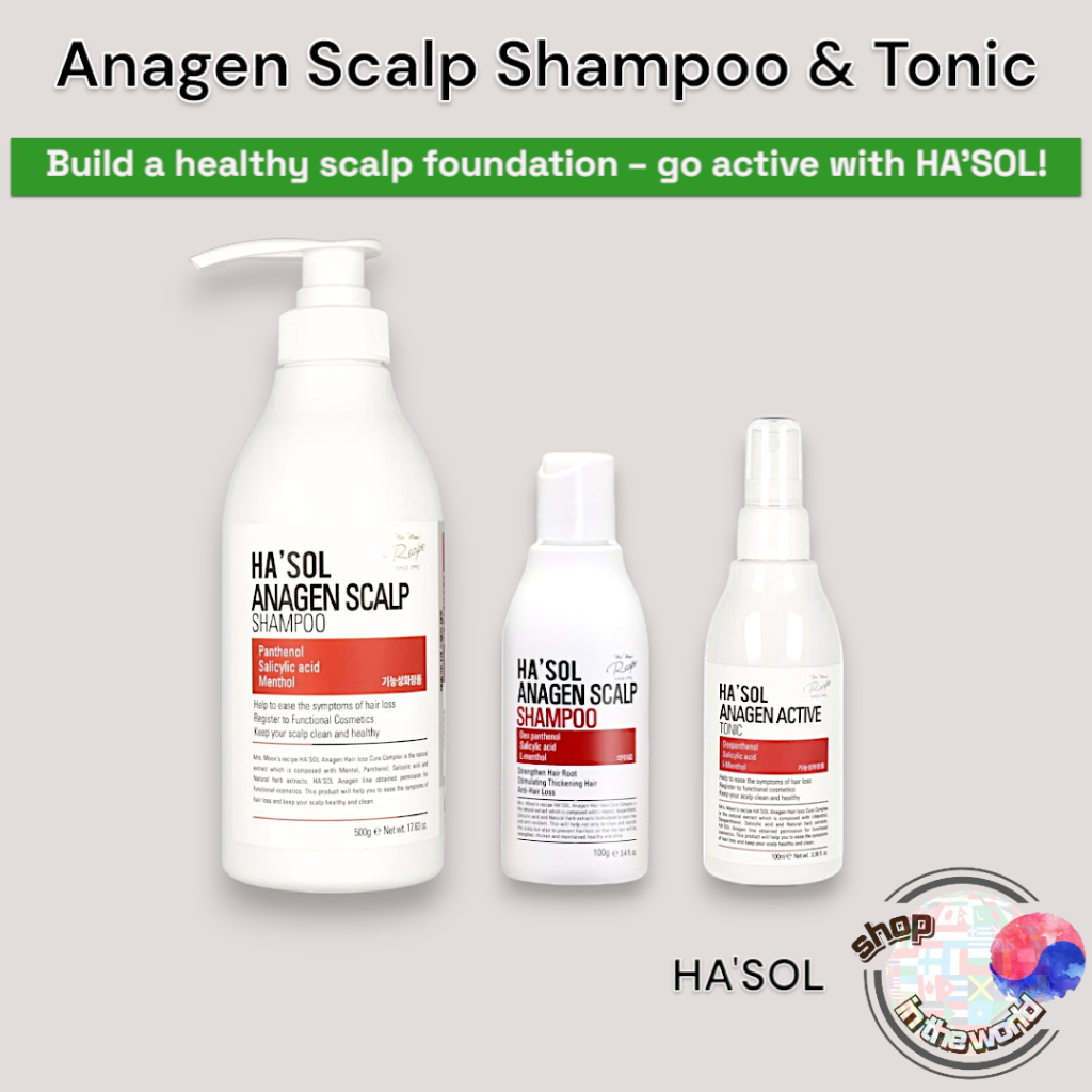 HA’SOL Anagen Scalp Shampoo 100g 500g / HA’SOL Anagen Active Tonic ...