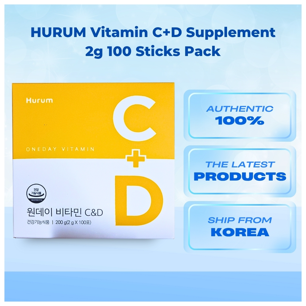 HURUM Vitamin C+D Supplement 2g 100 Sticks Pack - Color Food, Powder ...