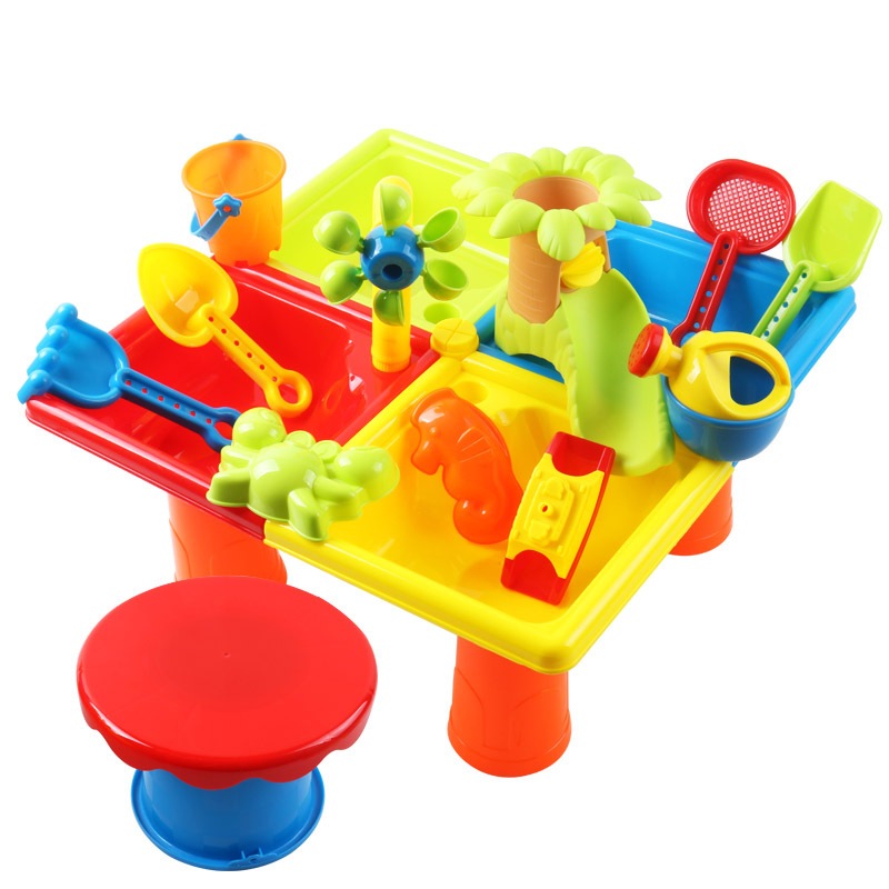 Beach Toy Sand Water Kids Table Chair Toy Activity Outdoor Tool Set ...
