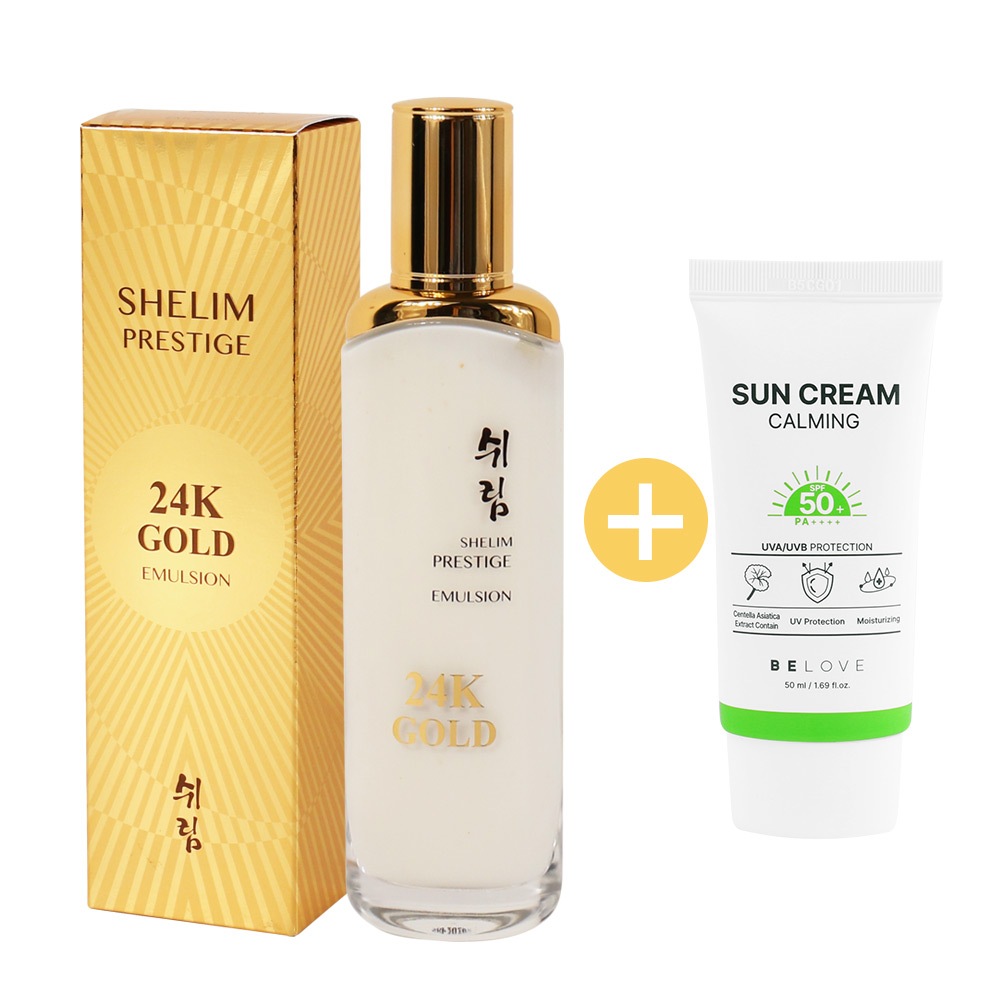 Shelim 24K Gold Prestige Emulsion 120ml + Be love Calming Sunscreen ...