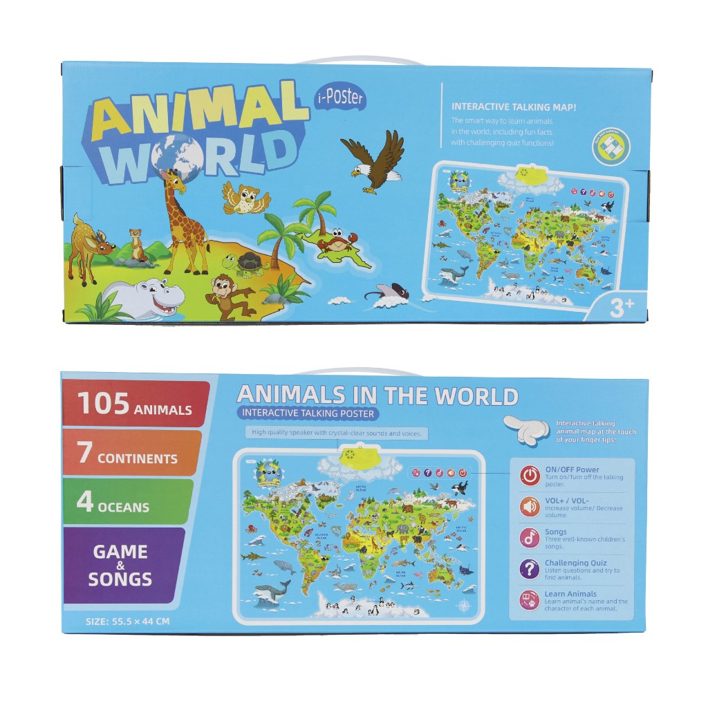 Interactive Animal Map | Educational Play Map | Touch & Learn for young ...