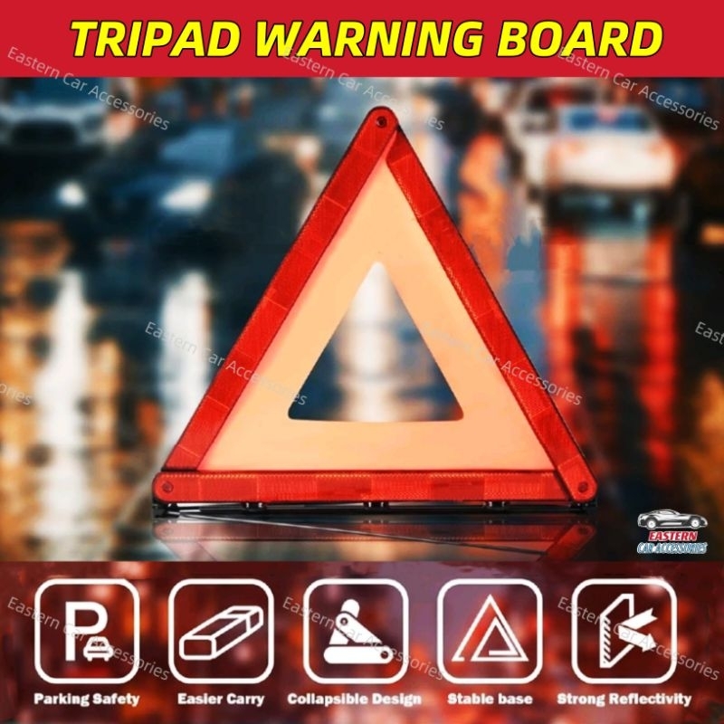 Triangle Warning Reflective Stand Foldable Tripad Warning Board Road ...