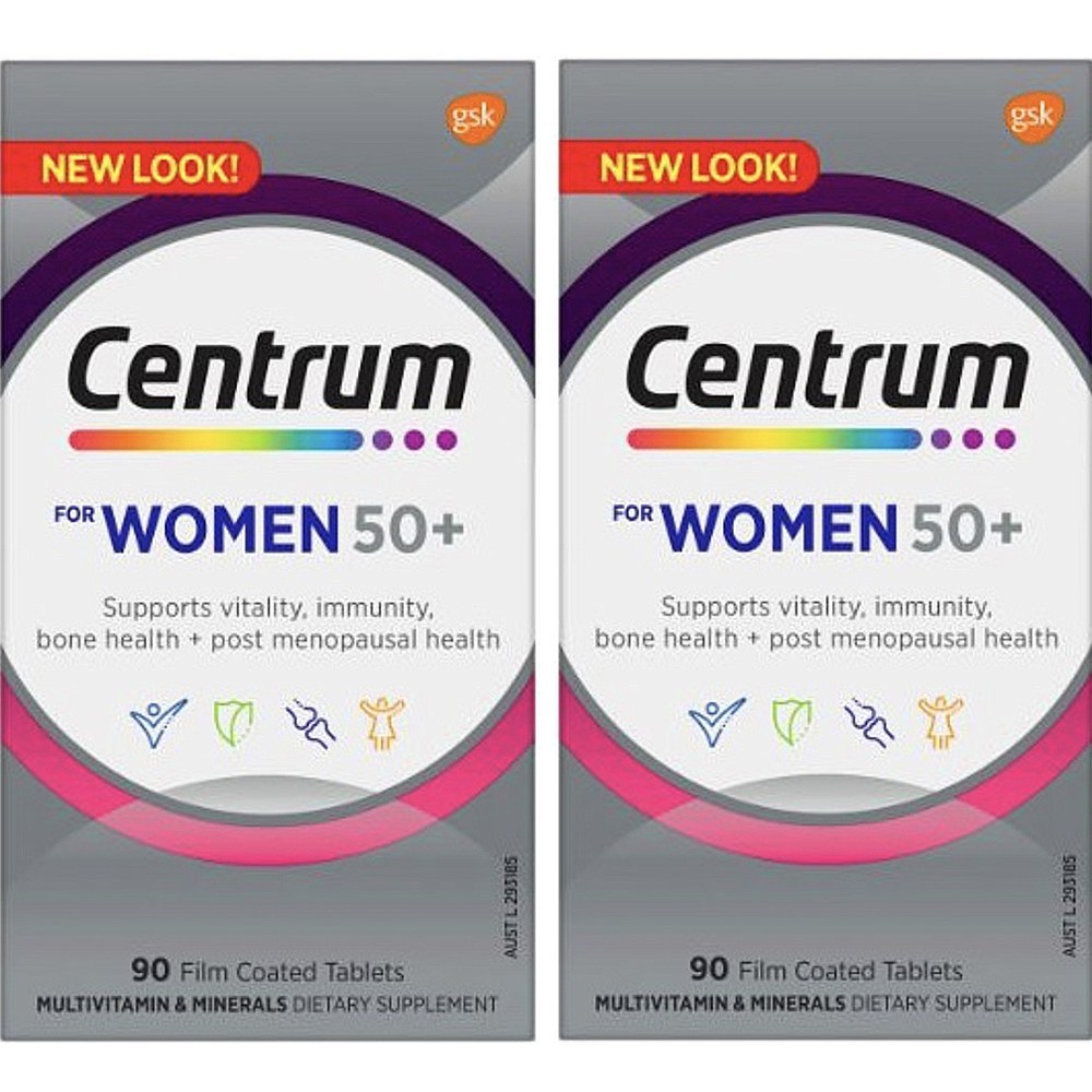 Centrum For Women 50+ Multivitamin Tablets, 90 Tablets x 2 – Made in ...