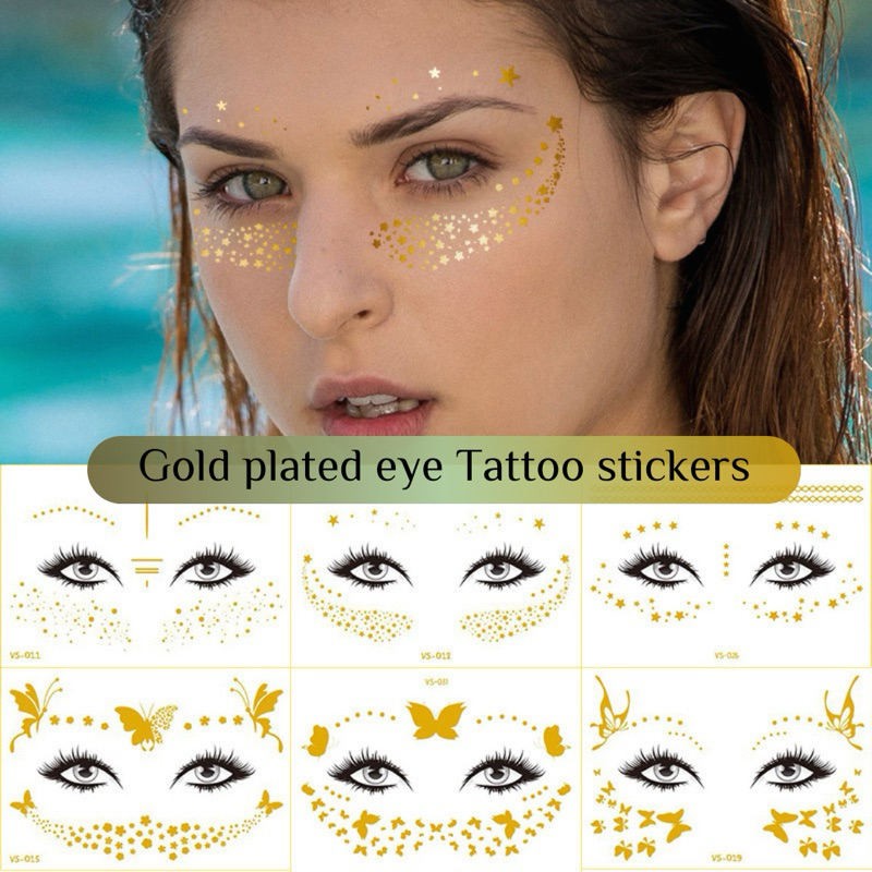 Spot Gold Freckles VS-001-033 Tattoo Sticker 150*105mm Star Masquerade ...