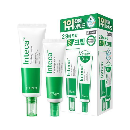 MAKE PREM Inteca Soothing Cream Special Set (50mL+31mL) | Shopee ...
