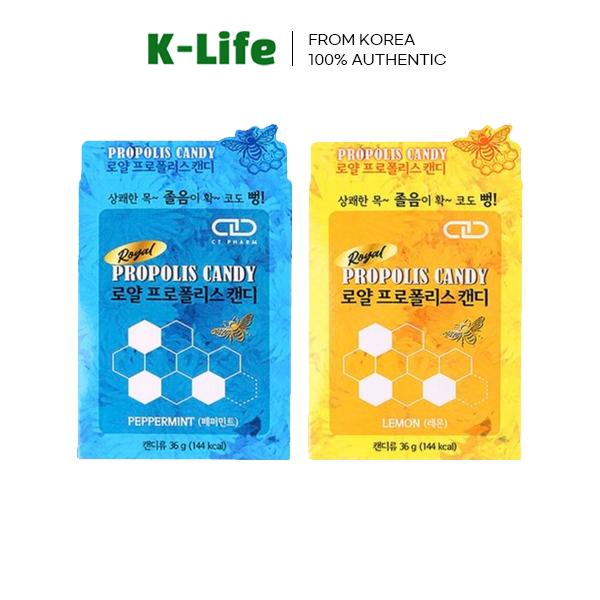 CT Pharm｜Royal Propolis Candy 36g 8T ｜Lemon / Peper Mint ｜Korean Snacks ...