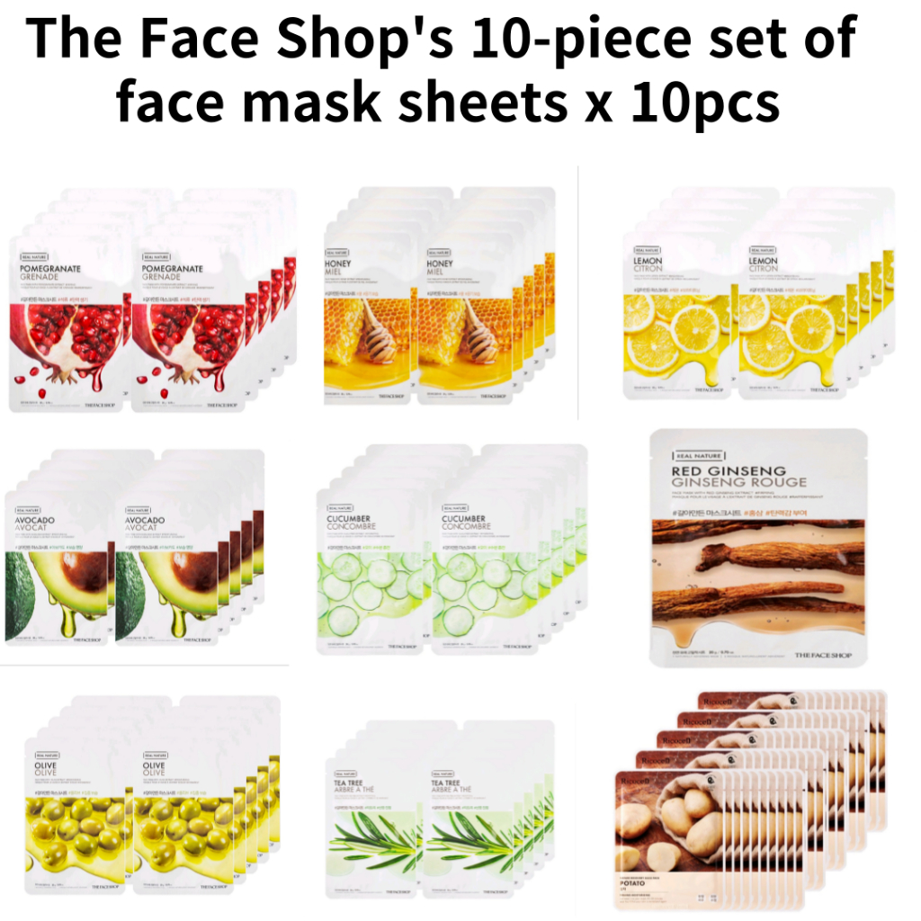 The Face Shop's 10-piece set of face mask sheets 10pcs | Shopee Philippines