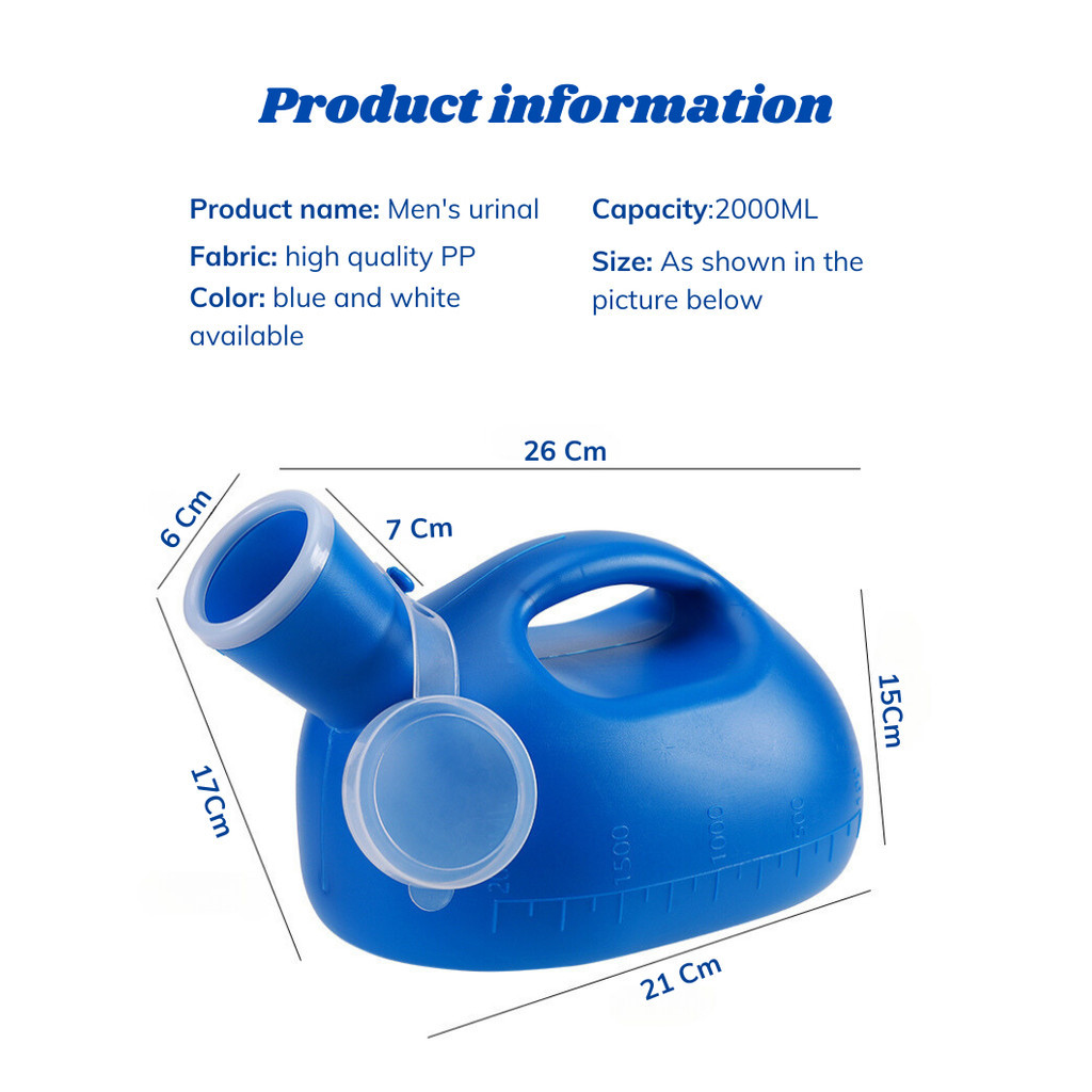 Men's Portable Urinal 2000ML Male & Female Urine Bottle With Hand-held ...