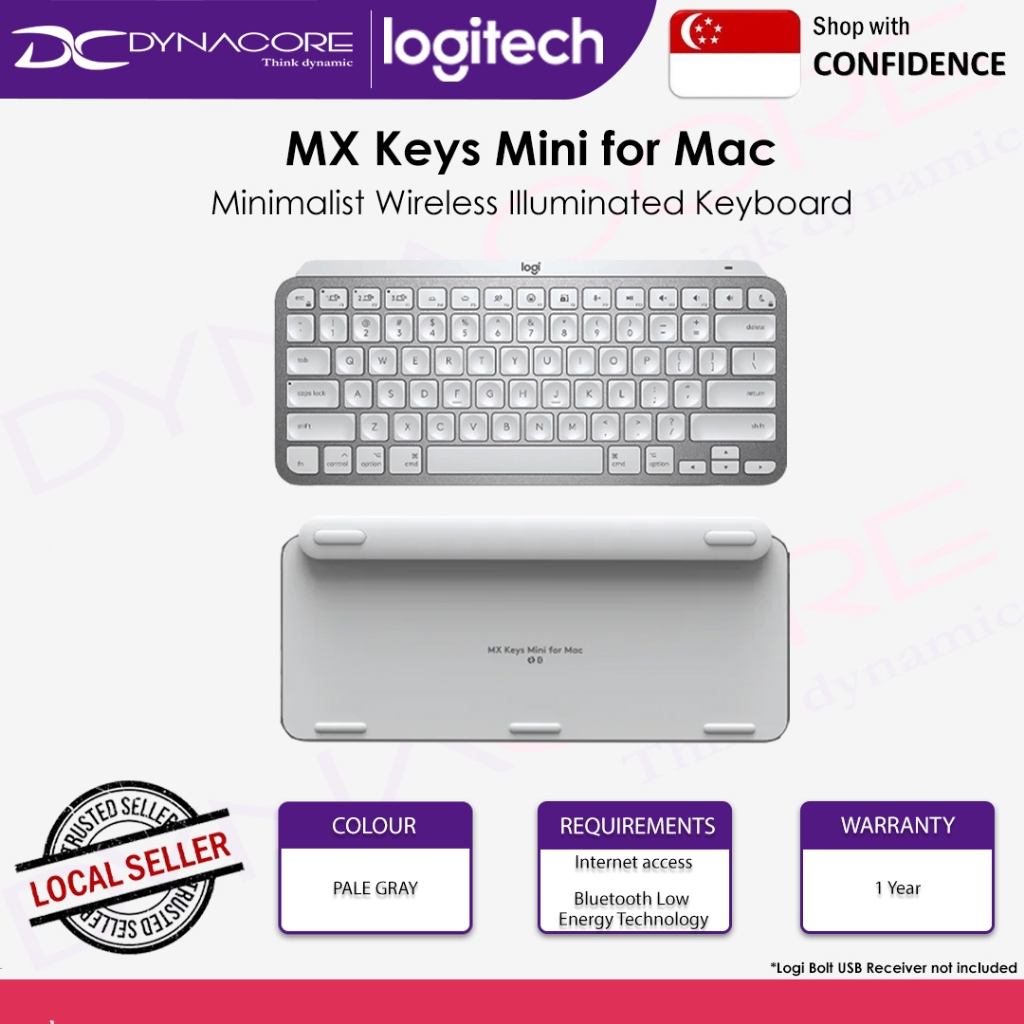 LOGITECH MX Keys Mini for Mac Bluetooth Keyboard - Pale Gray (1Y ...