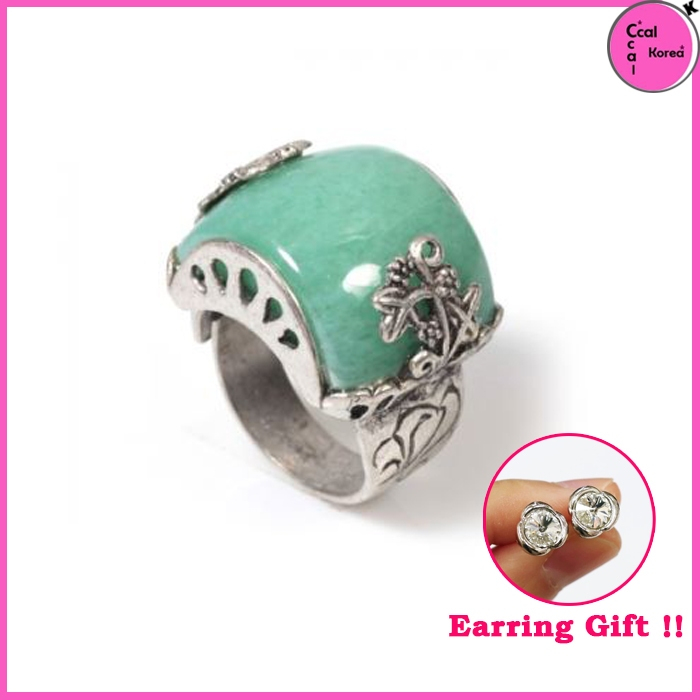 Korea Traditional Style Gemstone Aventrine Jade Rings Korean Design ...