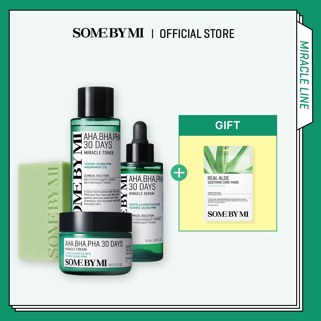 SOME BY MI AHA-BHA-PHA 30days Miracle Set (Toner, Serum, Cream, Bar ...